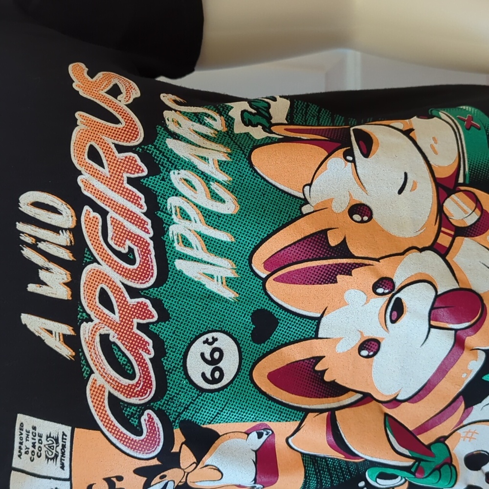 Black Matter Corgirus Comic Graphic Tee Size S - Picture 2 of 5